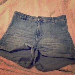 High Waisted Jean Shorts with Stretch